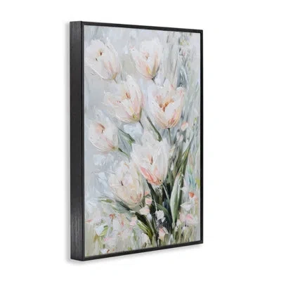 Stupell Industries Spring Floral Blossoms Giclee Art, Design By Lsr Creative Studio In Midnight Black Framed Giclee