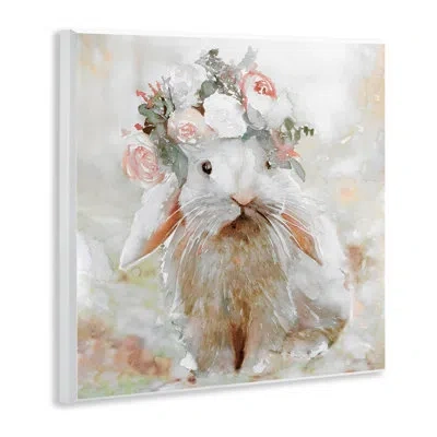 Stupell Industries Spring Floral Bunny Wall Plaque Art By Stellar Design Studio In Beige