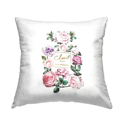Stupell Industries Spring Floral Garden Designer Fragrance Bottle Printed Throw Pillow Design By Amanda Greenwood In Beige