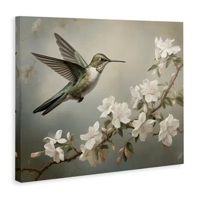 Stupell Industries Spring Hummingbird & Florals Canvas Wall Art, Design By Arlington Prints In Green