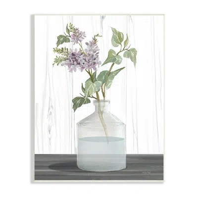 Stupell Industries Spring Lilac Sprig Quaint Country Florals Glass Jar White Framed Giclee Texturized Art By Cindy Jaco In Wall Plaque