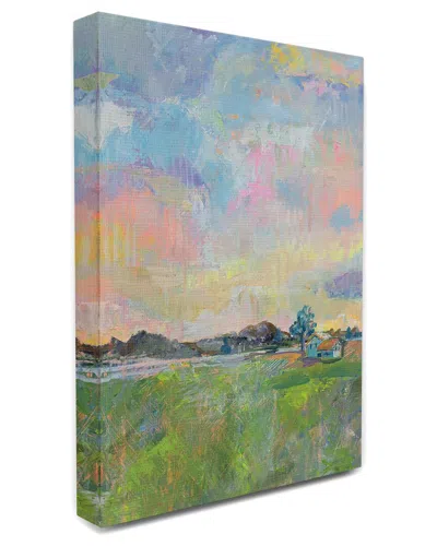 Stupell Industries Spring Meadow Sky With Field House Pastel Painting Stretched Canvas Wall Art By Jeanette In Multicolor