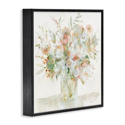 Stupell Industries Spring Pastels Bouquet Giclee Art, Design By Carol Robinson In Midnight Black Framed Giclee