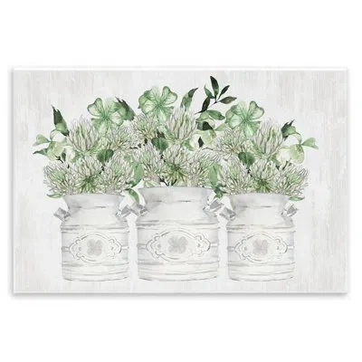 Stupell Industries Spring Potted Clovers Wall Plaque Art By Lettered And Lined In Green
