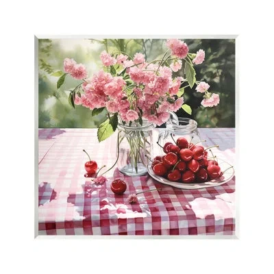 Stupell Industries Spring Snacks On Plaid Wall Plaque Art By Rb In Pink