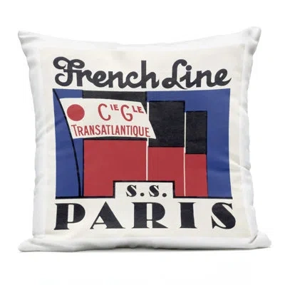 Stupell Industries Ss Paris Vintage Banner Design By Phillipa Katz Outdoor Printed Pillow In Blue
