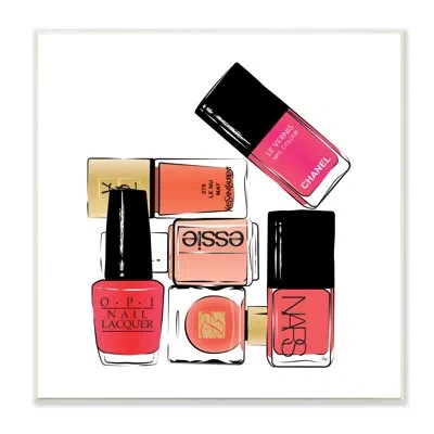 Stupell Industries Stack Of Nail Polish Glam Fashion Beauty Cosmetics By Martina Pavlova - Graphic Art In Wall Plaque