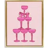 Stupell Industries Stacked Champagne Tower Framed Art Print In Pink