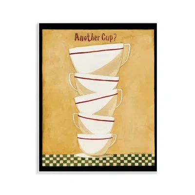 Stupell Industries Stacked Mug Collection Wall Plaque Art By Dan Dipaolo In Tan