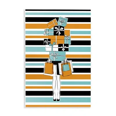 Stupell Industries Stacked Shopping Boxes Wall Plaque Art By Martina Pavlova In Orange