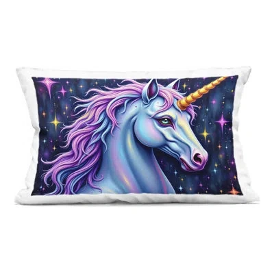 Stupell Industries Star Dancer Unicorn Decorative Printed Throw Pillow, Design By Tabz Jones, 14 X 7 X 20 In Blue