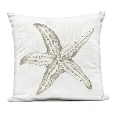 Stupell Industries Starfish & Neutral Coral Outdoor Printed Pillow, Design By Yvette St. Amant