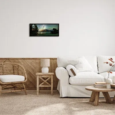 Stupell Industries Starry Night Sky Landscape By Lena Owens - Floater Frame Print On Wood In Midnight Black Framed Giclee