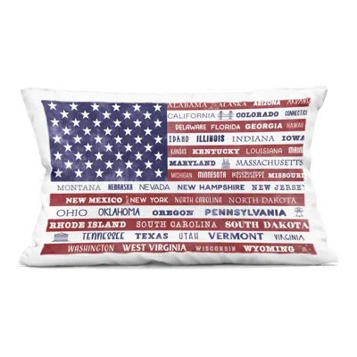 Stupell Industries States Of America Flag Decorative Printed Throw Pillow, Design By Daniela Santiago In Blue