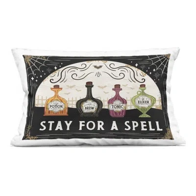 Stupell Industries Stay For A Spell Decorative Printed Throw Pillow, Design By Jennifer Pugh In Black