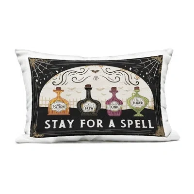 Stupell Industries Stay For A Spell Outdoor Printed Pillow, Design By Jennifer Pugh In Black