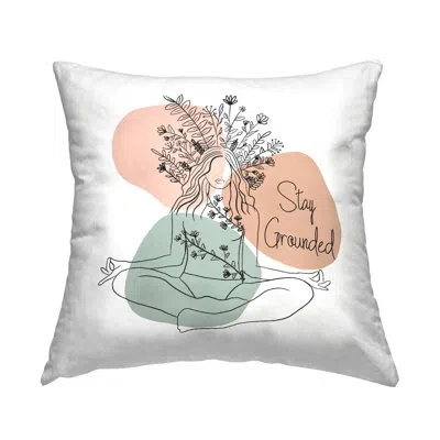 Stupell Industries Stay Grounded Portrait Decorative Printed Throw Pillow Design By Chen Alyesh In Beige