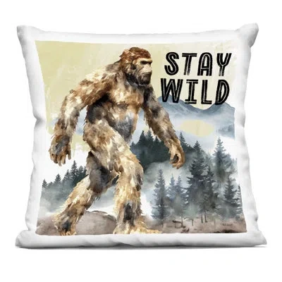 Stupell Industries Stay Wild With Mythical Monster Design By Nicole Decamp Throw Pillow In Yellow