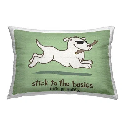 Stupell Industries Stick To Basics Dog Outdoor Printed Pillow By Lir In Green