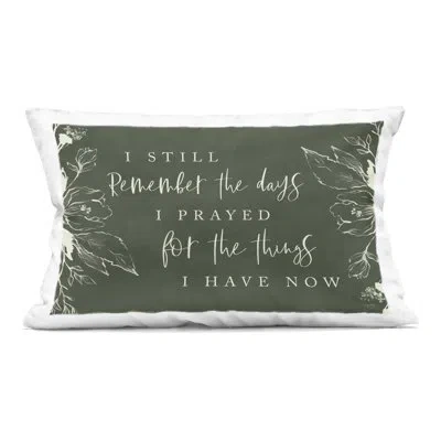 Stupell Industries Still Remember The Days Gratitude Decorative Printed Throw Pillow, Design By Lux + Me Designs, 14 X  In Green