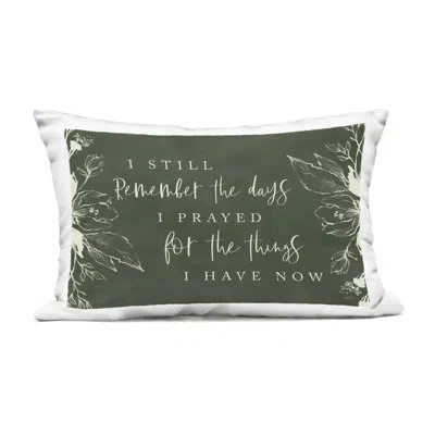Stupell Industries Still Remember The Days Gratitude Outdoor Printed Pillow, Design By Lux + Me Designs, 14 X 7 X 20 In Green