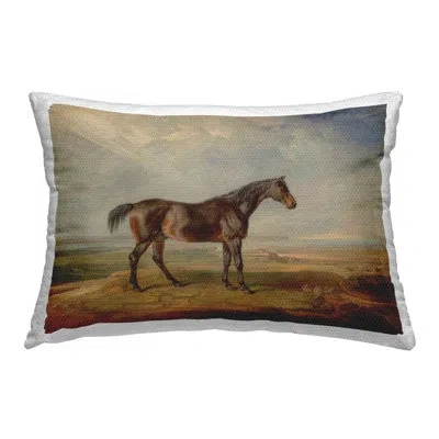 Stupell Industries Stoic Foal Desert View Outdoor Printed Pillow By James Ward In Brown
