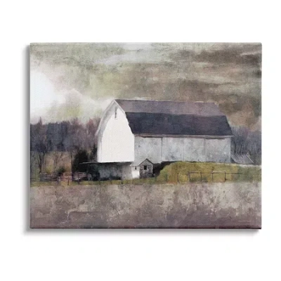 Stupell Industries Stormy Sky Country Farm Canvas Art In Brown