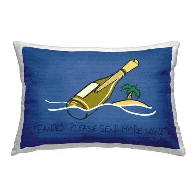 Stupell Industries Stranded Send More Wine Outdoor Printed Pillow By Wil In Blue