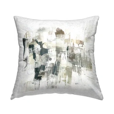 Stupell Industries Streaked Paint Strokes Outdoor Printed Pillow By June Erica Vess In Gray