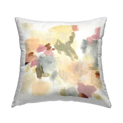 Stupell Industries Streaked Restless Abstraction Outdoor Printed Pillow By June Erica Vess In Green