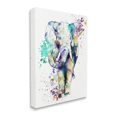 Stupell Industries Street Style Speckled Elephant Paint Splatter Animal By Emma Catherine Debs - Graphic Art In Wrapped Canvas