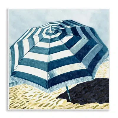Stupell Industries Striped Beach Umbrella By Ziwei Li