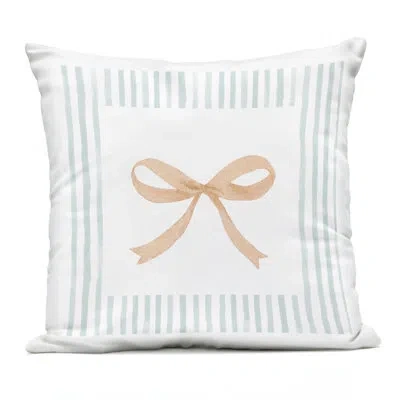 Stupell Industries Striped Feminine Bows 2 Piece Outdoor Printed Pillow Set, Design By Patricia Pinto, 18 X 7 X 18 In Pink Ribbon