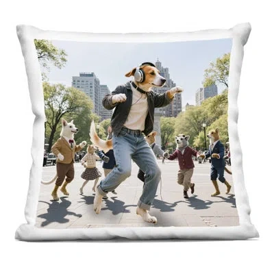 Stupell Industries Stylish Dog Dancing In Park Decorative Printed Throw Pillow, Design By Cad Designs In Multi