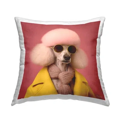 Stupell Industries Stylish Glam Poodle Decorative Printed Throw Pillow By Roozbeh In Pink