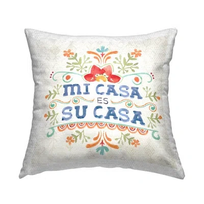 Stupell Industries Su Casa Hogar Acogedor Outdoor Printed Pillow By Dina June In White