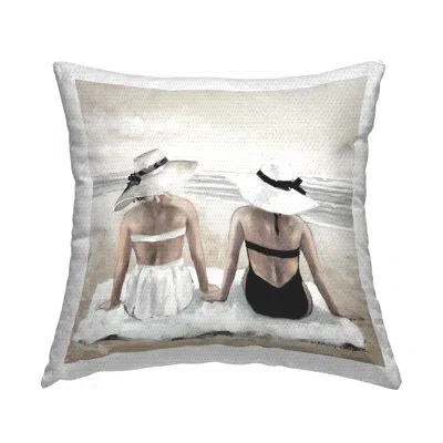 Stupell Industries Summer Beach Friends Shore Outdoor Printed Pillow By E. Anthony Orme In Black;brown;white
