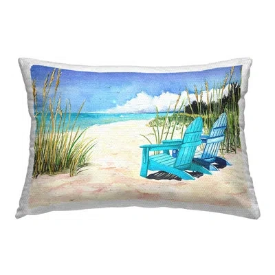 Stupell Industries Summer Beach Reeds Outdoor Printed Pillow By Christine Reichow In Blue