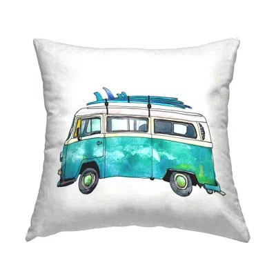 Stupell Industries Summer Beach Van Surfboards Printed Throw Pillow Design By Paul Mccreery In Beige