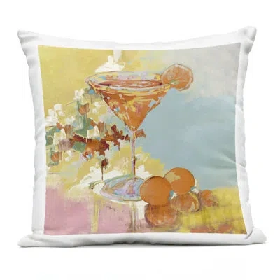 Stupell Industries Summer Citrus Martini Outdoor Printed Pillow, Design By Jane Slivka, 18 X 7 X 18 In Orange