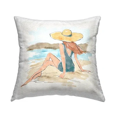 Stupell Industries Summer Day Beauty Outdoor Printed Pillow By Anne Tavoletti In Blue