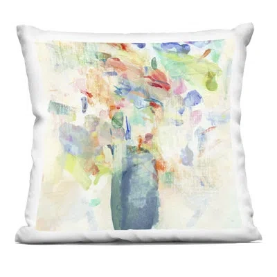 Stupell Industries Summer Flowers Brushstrokes Decorative Printed Throw Pillow, Design By Susan Jill, 18 X 7 X 18 In Beige