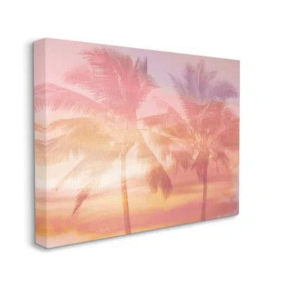 Stupell Industries Summer Palm Trees Sunrise Tropical Windblown Leaves By Mia Jensen - Graphic Art In Wrapped Canvas