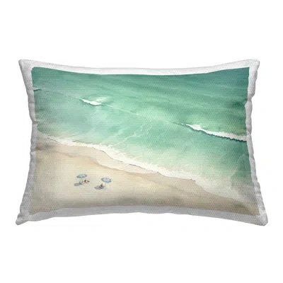 Stupell Industries Summer Shore Beachgoers Outdoor Printed Pillow By Arlington Prints In Blue