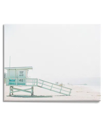 Stupell Industries Summer Sun Beach Coast Blue Lifeguard Shack Photography Stretched Canvas Wall Art By Leah