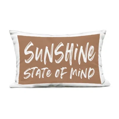 Stupell Industries Summery Sunshine State Of Mind Outdoor Printed Pillow, Design By Lettered And Lined In Brown