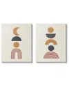 Stupell Industries Sun And Moon Bohemian Symbols Neutral Primary 2pc Stretched Canvas Wall Art Set By Moira In Blue