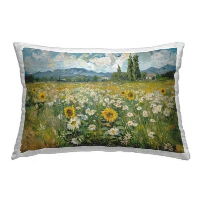 Stupell Industries Sunflower & Daisy Meadow Outdoor Printed Pillow By Arlington Prints In Green