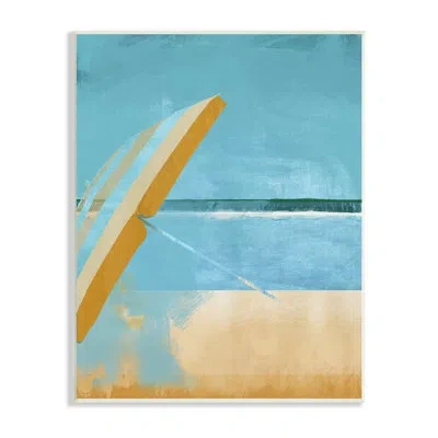 Stupell Industries Sunny Beach Umbrella Sea In Wall Plaque