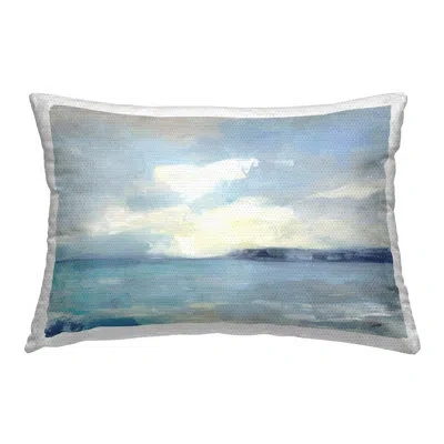 Stupell Industries Sunny Peninsula Seascape Design By Julia Purinton Outdoor Printed Pillow In Blue